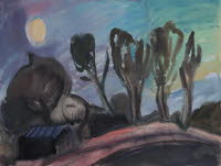 Hirschauer Bucht mit Mond